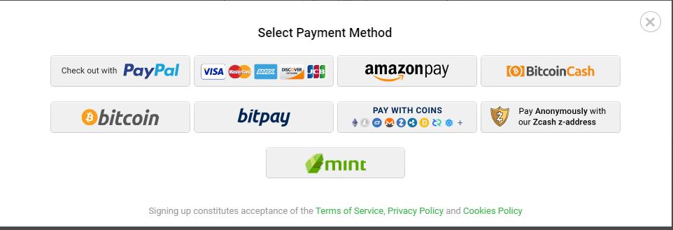 private internet access gift card payment